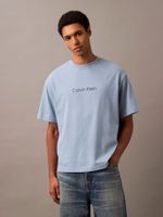 Polera Relaxed con Logo Celeste Calvin Klein