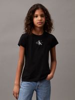 Polera Niña Slim Con Logo Negro Calvin Klein