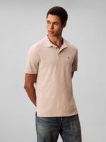Polo de Algodón Pima Beige Calvin Klein