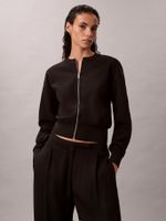 Blusa De Crepé Elástico C Cremallera Negro Calvin Klein