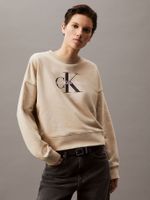 Polerón Relaxed con Logo Estampado Beige Calvin Klein