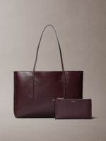 Cartera Tote De Estampado Monograma Marrón Calvin Klein