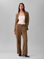 Pantalón Recto De Sarga Tailored Verde Calvin Klein