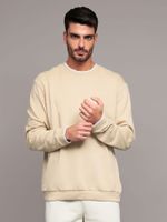 Polerón con Ribetes Contrastantes Beige Calvin Klein