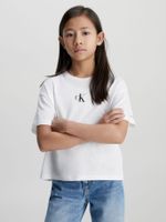 Polera Niña Ck Logo Boxy Blanco Calvin Klein
