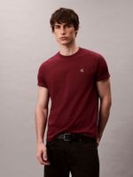 Polera Regular de Monograma Bordado Burdeo Calvin Klein