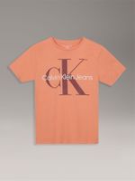 Polera Classic Monograma Para Niño Naranja Calvin Klein