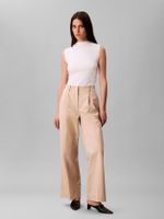 Pantalones Chino De Pierna Ancha Café Calvin Klein