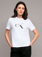 Polera classic con monograma Blanco Calvin Klein