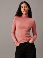 Sweater Modal Rib Mock Neck Rosado Calvin Klein