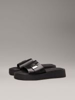 Sandalias de Cuero Flatform Negro Calvin Klein