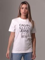 Polera Mixed Logo Regular Blanco Calvin Klein