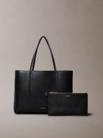 Cartera Tote Foil Logo Negro Calvin Klein