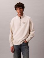 Polerón Felpa Premium Cremallera Beige Calvin Klein