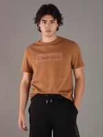 Polera con Bordado Texturizado Cafe Calvin Klein