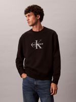 Polerón de Felpa Monograma Estampado Negro Calvin Klein