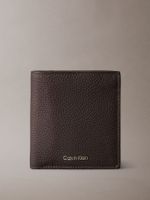 Billetera Plegada Slim Logo Grabado Cafe Calvin Klein