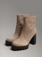 Botas Heel Platform Zip Beige Calvin Klein
