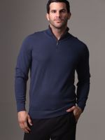 Sweater Merino Rws Quarter Zip Azul Calvin Klein