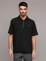 Polo relaxed con tejido crepe Negro Calvin Klein
