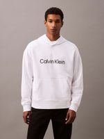 Polerón con Gorro con Logo Estándar Blanco Calvin Klein