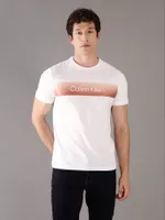 Polera Linear con Logo Blanco Calvin Klein