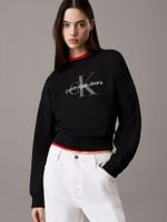 Polerón Relaxed con Logo Estampado Negro Calvin Klein