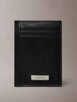 Tarjetero Vertical con Logo Metálico Negro Calvin Klein