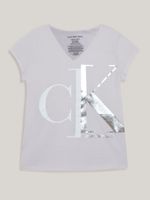 Polera Niña Split Monogram Blanco Calvin Klein