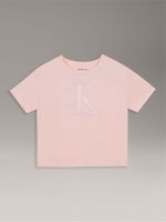 Polera Niña Boxy Con Monograma Damasco Calvin Klein