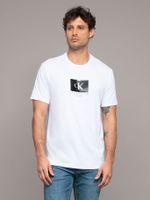 Polera con monograma en caja Blanco Calvin Klein