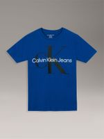 Polera Niño Con Monograma Para Niño Azul Calvin Klein