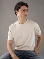Polera con monograma brillante Beige Calvin Klein