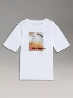 Polera Niño Scene YAF Relaxed Blanco Calvin Klein