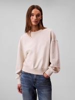 Polerón Con Tejido En Felpa Blanco Calvin Klein