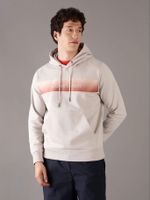 Polerón con Gorro Chest Logo Beige Calvin Klein