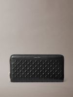 Billetera Cuero De Textura Monograma Negro Calvin Klein