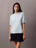 Blusa de Canalé Shiny Textured Celeste Calvin Klein