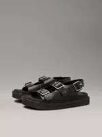 Sandalias de Cuero con Hebilla Negro Calvin Klein