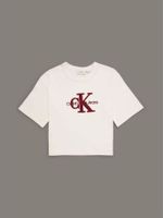 Polera Niña Teddy Monologo Blanco Calvin Klein