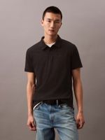 Polo con Monograma Bordado Negro Calvin Klein