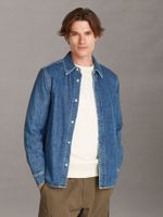 Camisa Slim Denim Azul Calvin Klein