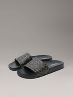Sandalias con Estampado de Monograma Negro Calvin Klein