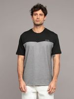 Polera Texture Blocked Piping Negro Calvin Klein