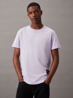 Polera Badge Turn Up Sleeve Lila Calvin Klein