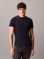 Polera Slim de Manga Corta Azul Calvin Klein