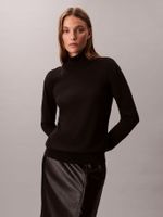 Sweater Alto De Lana Merino Negro Calvin Klein
