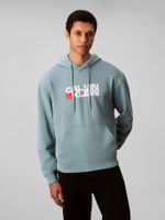 Polerón con Gorro y Logo Red Box Verde Calvin Klein