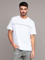 Polera Texture Blocked Piping Blanco Calvin Klein