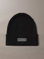 Gorro de Punto de Mezcla de Algodón Negro Calvin Klein